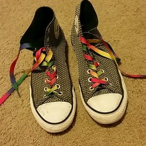 Grey/white/black converses